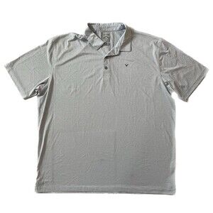 Callaway Opti-Dri Gray Mini Striped Mens XXL Polo Shirt